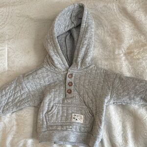 Gray Quilted Kids Hoodie
